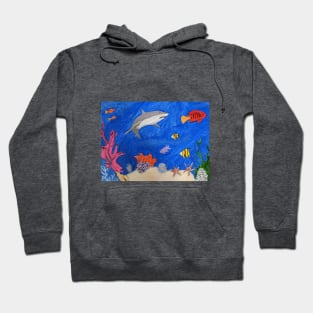 shark in underwater world Hoodie